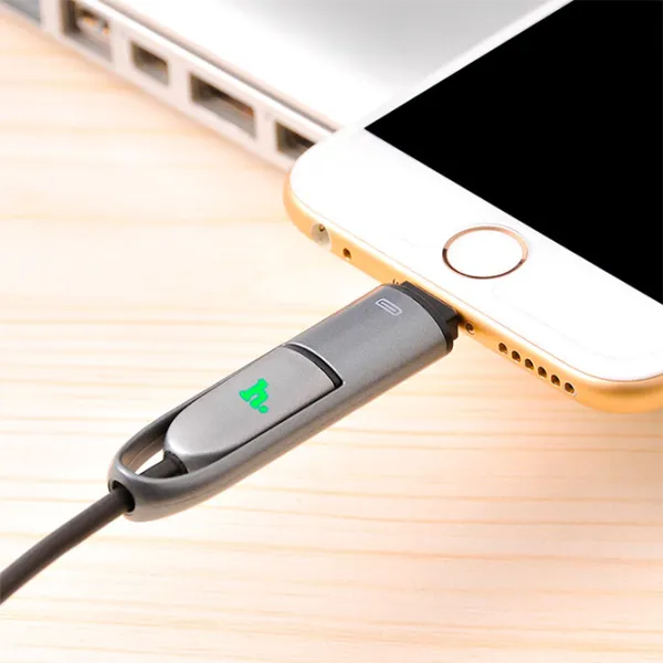 Cablu pentru telefon UPL01 Hoco USB Type-A + Lightning, microUSB 1 m/ Black photo 3