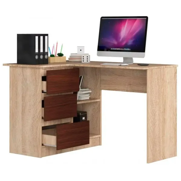 Masă de birou Akord B16 Left PAL/ Light Brown photo 2