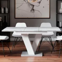 Masă de bucătărie extensibilă Prospero Masiv PAL/ White photo 2