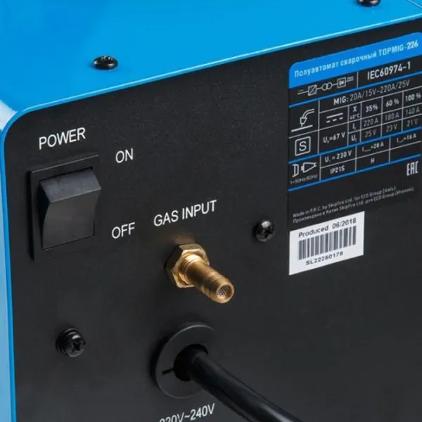 Aparat de sudat Solaris TOPMIG-226WG5 220 V semiautomat (MIG/ MAG)/ Blue photo 6