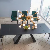 Masă de bucătărie extensibilă Signal Salvadore 160 Sticlă/ Matte black photo 3