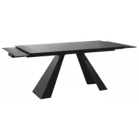 Masă de bucătărie extensibilă Signal Salvadore 160 Sticlă/ Matte black photo 4