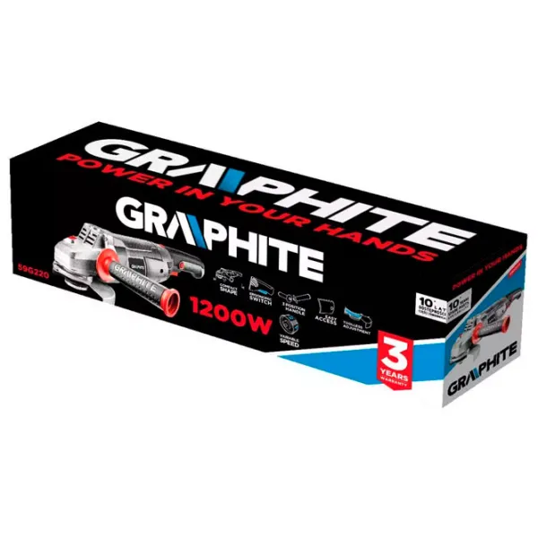 Polizor Graphite 59G220 Unghiular / 1200 W / Gray photo 5