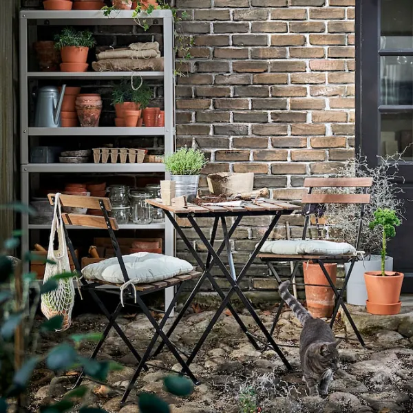 Scaun de grădină Ikea Tarno Metal/ Lemn/ Brown Brown photo 2