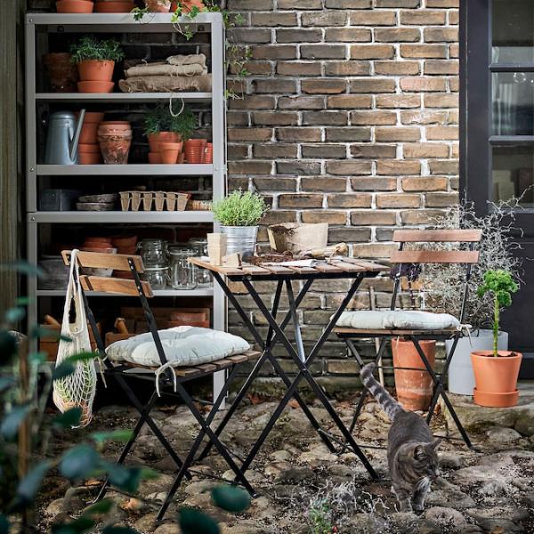 Scaun de grădină Ikea Tarno Metal/ Lemn/ Brown Brown photo 2