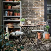 Садовый стул Ikea Tarno Металл/ Дерево/ Коричневый Коричневый photo 2