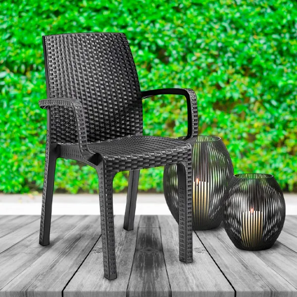 Scaun de grădină Bica Verona Armchair Polipropilenă/ Rattan artificial/ Graphite photo 2 Scaun de grădină Bica Verona Armchair Polipropilenă/ Rattan artificial/ Graphite photo 2