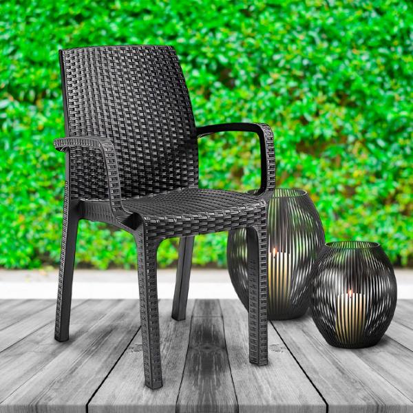 Scaun de grădină Bica Verona Armchair Polipropilenă/ Rattan artificial/ Graphite photo 2 Scaun de grădină Bica Verona Armchair Polipropilenă/ Rattan artificial/ Graphite photo 2