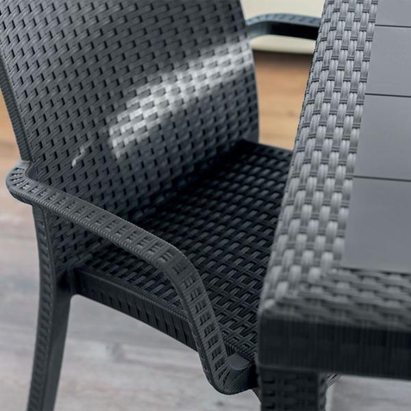 Scaun de grădină Bica Verona Armchair Polipropilenă/ Rattan artificial/ Graphite photo 4 Scaun de grădină Bica Verona Armchair Polipropilenă/ Rattan artificial/ Graphite photo 4