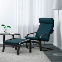 Кресло для гостиной Ikea Poang Синий Коричневый photo 2