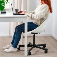 Fotoliu de birou Ikea Loberget/ Malskar Poliester/ White Black photo 3