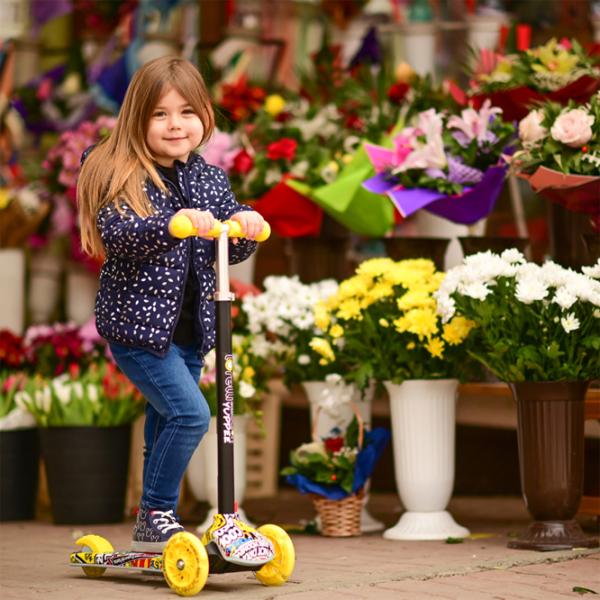 Trotinetă pentru copii cu trei roți Lorelli Yuppee (10390100016) 50 kg/ Pink photo 7