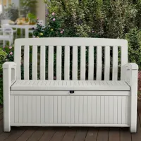 Scaun de grădină Keter Patio Bench Plastic/ Plastic/ White photo 3