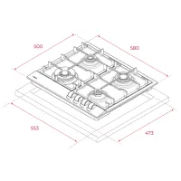 Plită încorporabilă pe gaz Teka GSC 64320 XBC IX Inox/ Inox photo 9