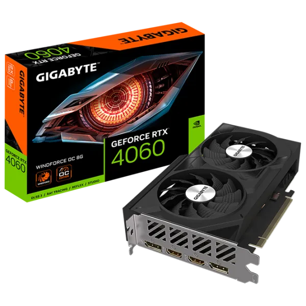 Видеокарта Gigabyte GeForce RTX 4060 WINDFORCE OC PCI Express x8 4.0 / 8 ГБ photo 7 Видеокарта Gigabyte GeForce RTX 4060 WINDFORCE OC PCI Express x8 4.0 / 8 ГБ photo 7