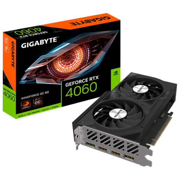 Видеокарта Gigabyte GeForce RTX 4060 WINDFORCE OC PCI Express x8 4.0 / 8 ГБ photo 7 Видеокарта Gigabyte GeForce RTX 4060 WINDFORCE OC PCI Express x8 4.0 / 8 ГБ photo 7