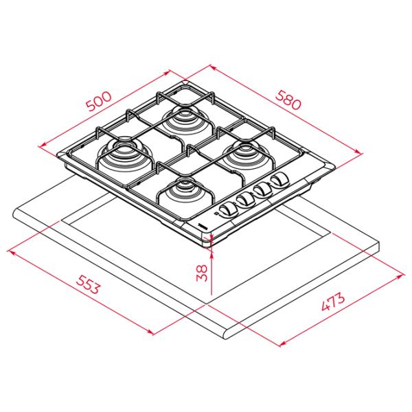 Газовая варочная панель Teka HLX 640 KBA 0E IX Нержавеющая сталь/ Нержавеющая сталь photo 9