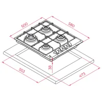 Plită încorporabilă pe gaz Teka HLX 640 KBA 0E IX Inox/ Inox photo 9