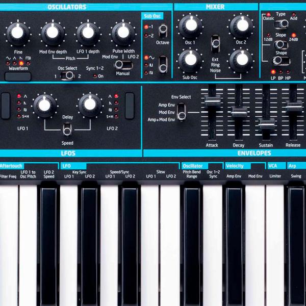 Sintetizator digital Novation Bass Station II 25 clape/ 64 voci/ Metal, plastic/ Black photo 8