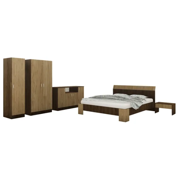 Кровать Haaus Pedro 140 x 200 см/ ЛДСП/ Бронзовый дуб photo 3 Кровать Haaus Pedro 140 x 200 см/ ЛДСП/ Бронзовый дуб photo 3