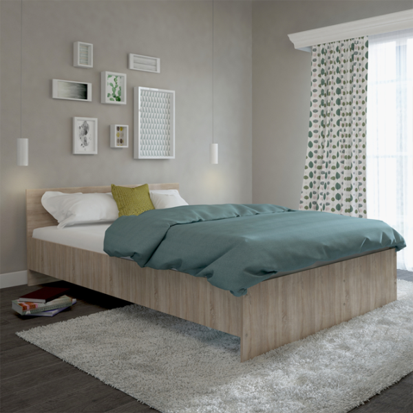 Кровать Haaus Remi 140 x 200 см/ ЛДСП/ Дуб cонома photo 3