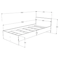 Кровать Haaus Remi 90 x 200 см/ ЛДСП/ Венге photo 2