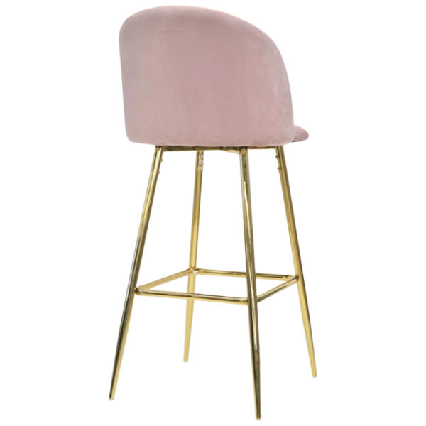 Scaun de bar Deco Maya Pink Catifea/ Metal/ Pink photo 2