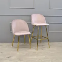 Барный стул Deco Maya Pink Бархат/ Металл/ Розовый photo 3