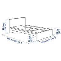 Кровать Ikea Malm 90 x 200 см / Шпон / Черный photo 6