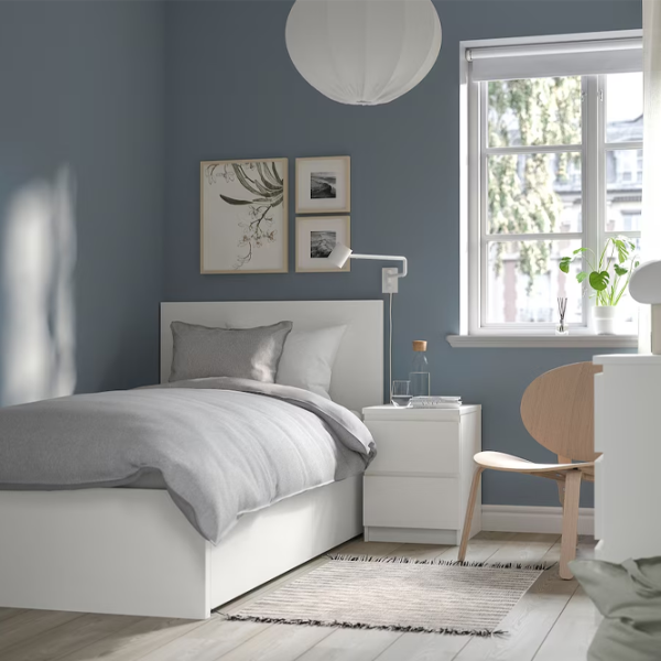 Кровать Ikea Malm 90 x 200 см / Шпон / Белый photo 3