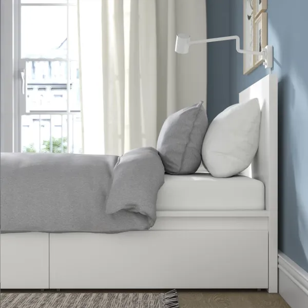 Кровать Ikea Malm 90 x 200 см / Шпон / Белый photo 4
