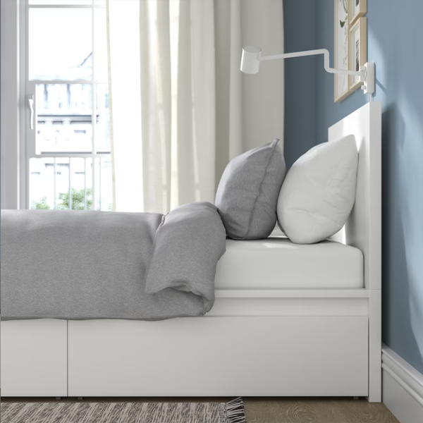 Кровать Ikea Malm 90 x 200 см / Шпон / Белый photo 4