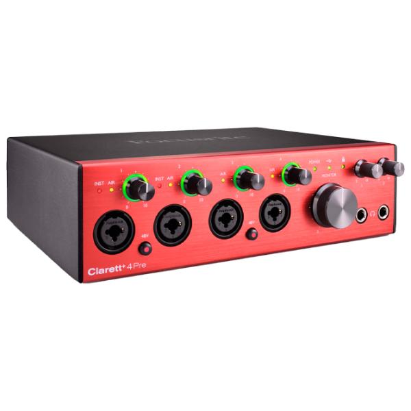 Аудио интерфейс Focusrite Clarett+ 4Pre 192 кГц/ 20 Гц - 20 кГц/ Красный photo 2
