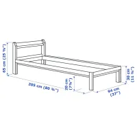 Кровать Ikea Neiden Luroy 90 x 200 см / Шпон / Натуральное дерево photo 7