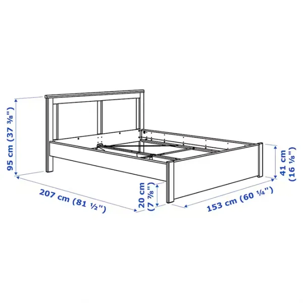 Кровать Ikea Songesand 140 x 200 см / Шпон / Белый photo 7