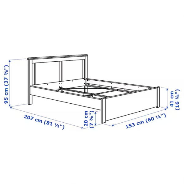 Кровать Ikea Songesand 140 x 200 см / Шпон / Белый photo 7