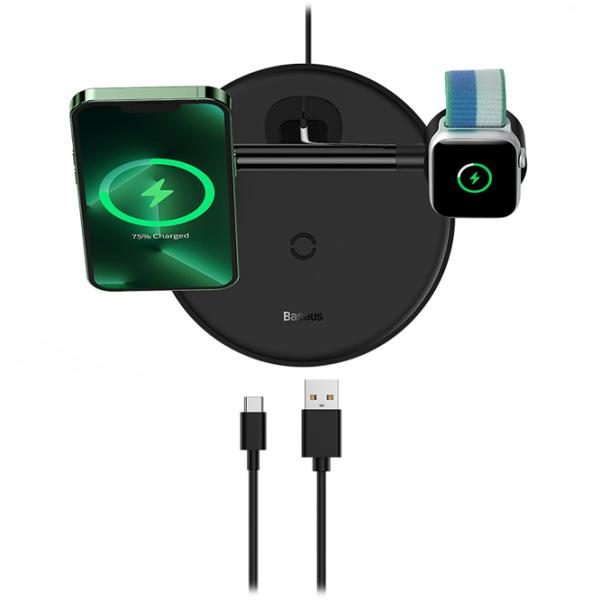Încărcător wireless Baseus WXTE000101 2 A/ Black photo 3