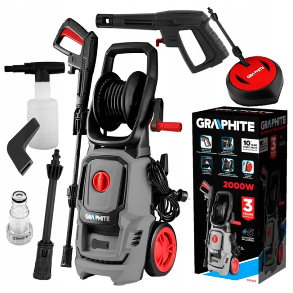Maşină de curăţat cu presiune Graphite 59G621 2000 W/ Gray photo 2 Maşină de curăţat cu presiune Graphite 59G621 2000 W/ Gray photo 2