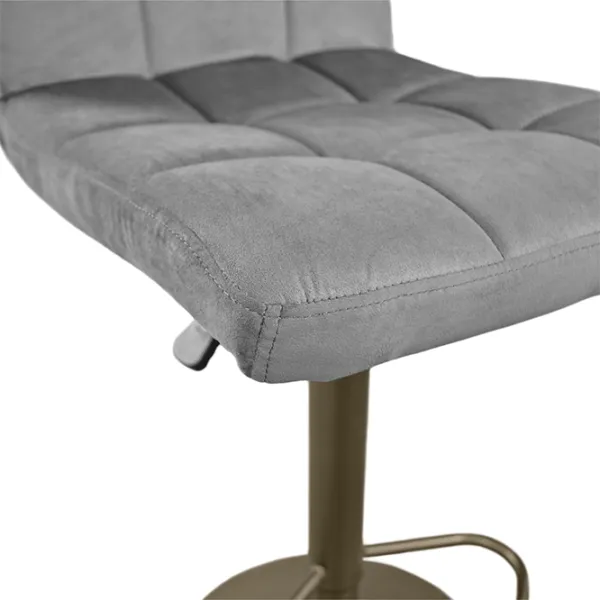 Scaun de bar Deco SB-044 Catifea/ Metal/ Gray photo 3 Scaun de bar Deco SB-044 Catifea/ Metal/ Gray photo 3