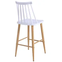 Scaun de bar DecoPrim Jack Plastic durabil/ Metal/ White photo 3