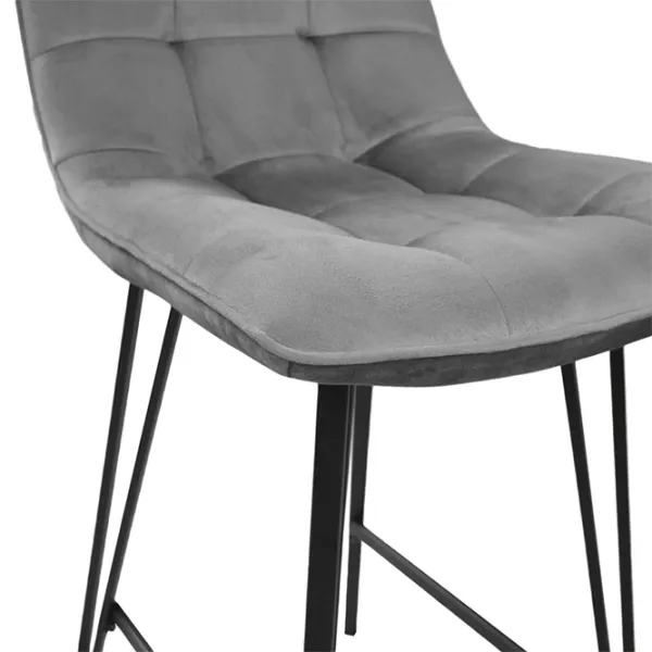 Scaun de bar Deco HLR21 Catifea/ Metal/ Placaj/ Gray photo 2
