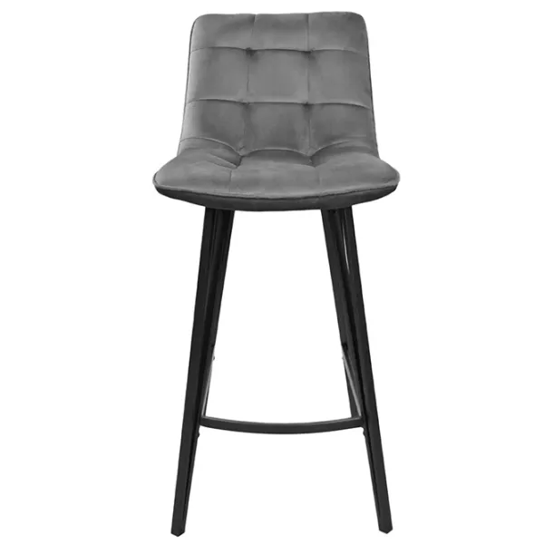 Scaun de bar Deco HLR21 Catifea/ Metal/ Placaj/ Gray photo 3