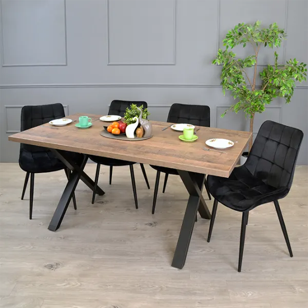 Scaun de bar Deco HLR66 Catifea/ Metal/ Black photo 4