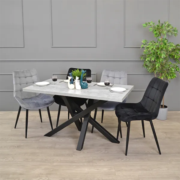 Scaun de bar Deco HLR66 Catifea/ Metal/ Black photo 5