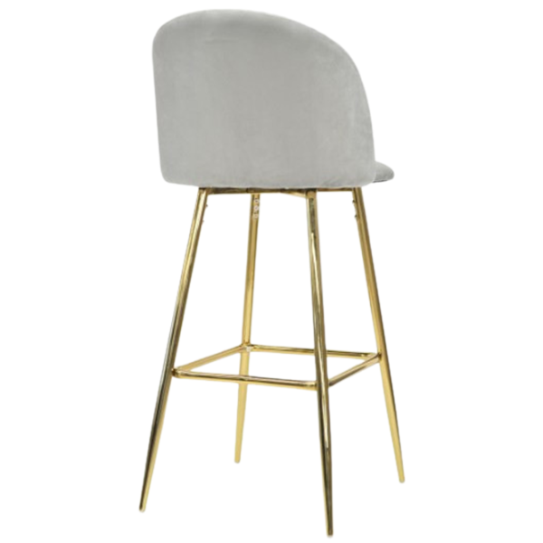 Scaun de bar Deco Maya Pink Catifea/ Metal/ Gray photo 3