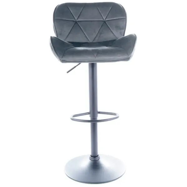 Scaun de bar Signal C122 Catifea/ Metal/ Plastic/ Gray photo 2