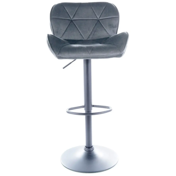 Scaun de bar Signal C122 Catifea/ Metal/ Plastic/ Gray photo 2