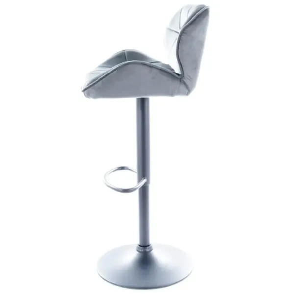 Scaun de bar Signal C122 Catifea/ Metal/ Plastic/ Gray photo 3