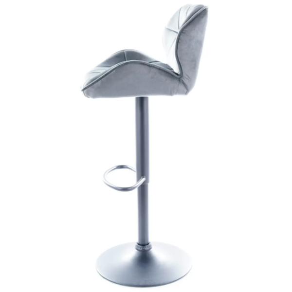 Scaun de bar Signal C122 Catifea/ Metal/ Plastic/ Gray photo 3