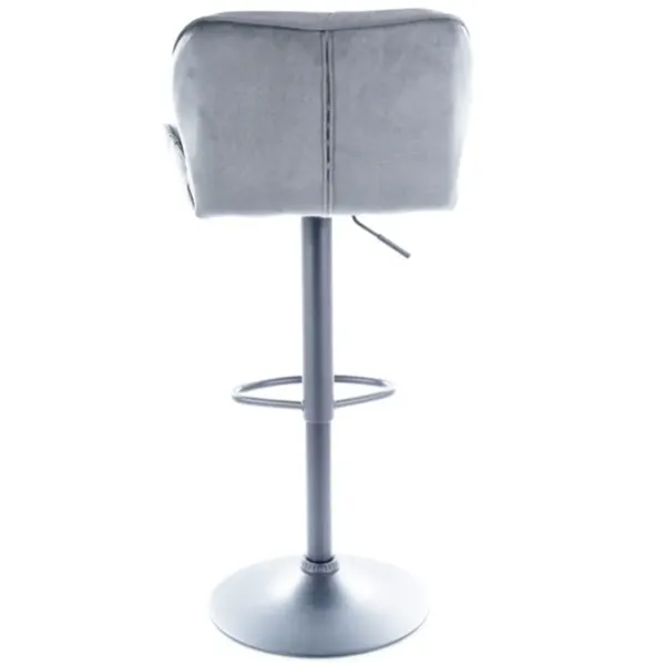 Scaun de bar Signal C122 Catifea/ Metal/ Plastic/ Gray photo 4